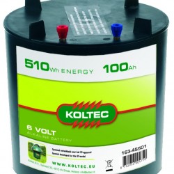 Koltec batterij 6V- 100Ah Alkaline (rond)