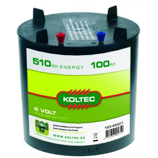 Koltec batterij 6V- 100Ah Alkaline (rond)