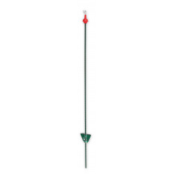 Koltec weidepaal veerstaal groen met krulisolator (105 cm) rood