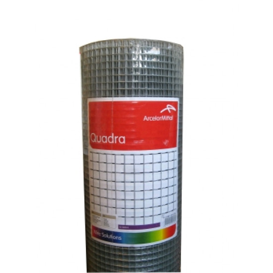 Gaas (Quadra) verzinkt 12,7 x 12,7 x 2000 x 0,8 mm (25 mtr)