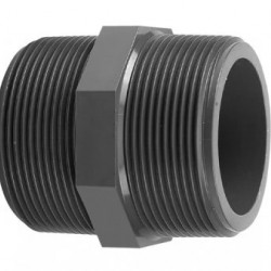 PVC HD nippel kunststof 0,5" x 0,5" (buitendraad)