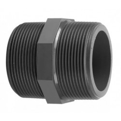 PVC HD nippel kunststof 0,5" x 0,5" (buitendraad)