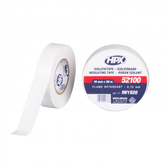 HPX pvc isolatietape wit 19 mm. x 20 meter