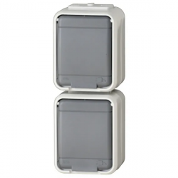 Elso wandcontactdoos 2 voudig + RA verticaal SWD opbouw