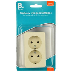 Berker opbouw wandcontactdoos 2 voudig met randaarde creme (blister)