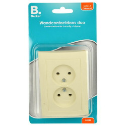 Berker wandcontactdoos inbouw 2 voudig zonder randaarde