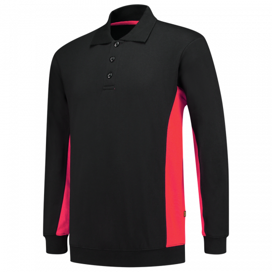 Tricorp polo sweater bicolor borstzak zwart/rood 302003 mt: L