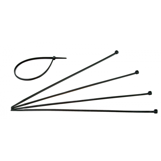 Bundelbandje zwart 250 x 4,5 mm UV bestendig (100 st.)