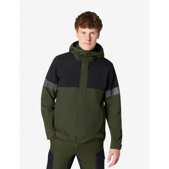 Luca, hardshell jas, waterdicht, olijf-zwart
