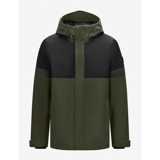 Luca, hardshell jas, waterdicht, olijf-zwart