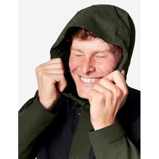 Luca, hardshell jas, waterdicht, olijf-zwart