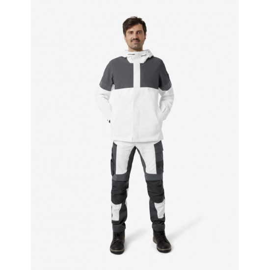 Luca, hardshell jas, waterdicht, wit-antraciet Luca, hardshell jas, waterdicht, wit-antraciet