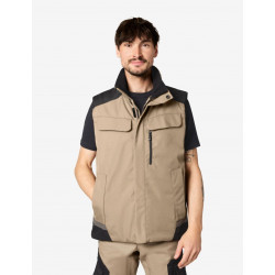 Hauke, bodywarmer, beige-zwart