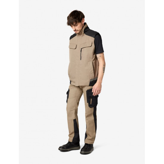 Hauke, bodywarmer, beige-zwart Hauke, bodywarmer, beige-zwart