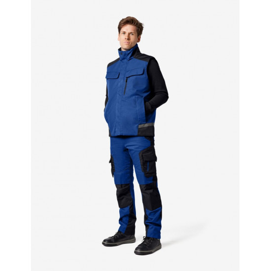 Hauke, bodywarmer, korenblauw-zwart