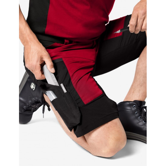 Kim, korte werkbroek, rood-zwart Kim, korte werkbroek, rood-zwart
