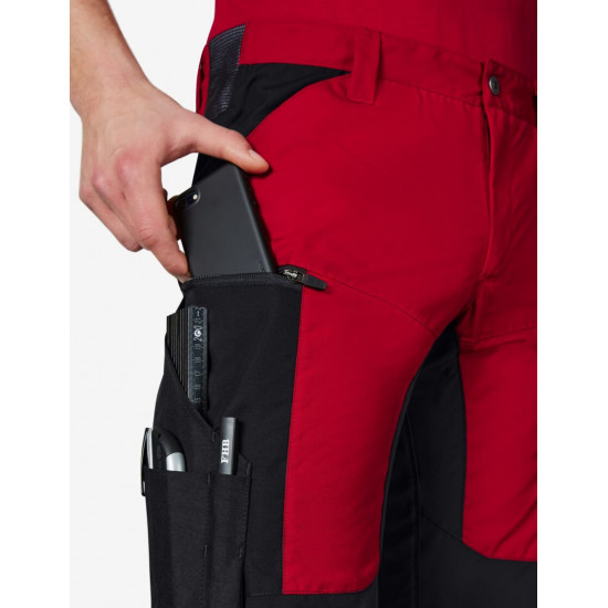 Kim, korte werkbroek, rood-zwart Kim, korte werkbroek, rood-zwart