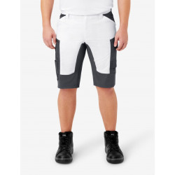 Kim, korte werkbroek, wit-antraciet