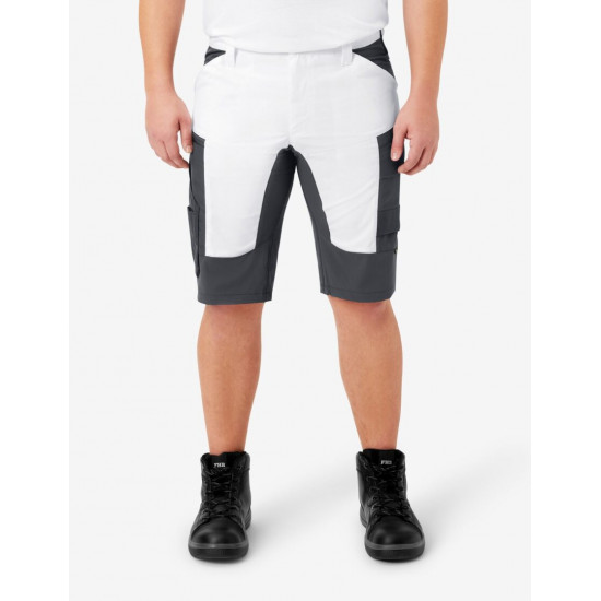 Kim, korte werkbroek, wit-antraciet Kim, korte werkbroek, wit-antraciet