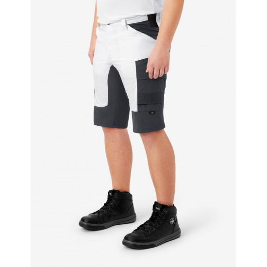 Kim, korte werkbroek, wit-antraciet Kim, korte werkbroek, wit-antraciet