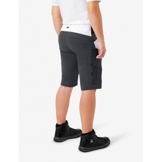 Kim, korte werkbroek, wit-antraciet Kim, korte werkbroek, wit-antraciet