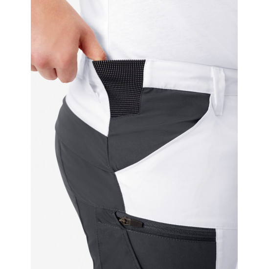 Kim, korte werkbroek, wit-antraciet Kim, korte werkbroek, wit-antraciet