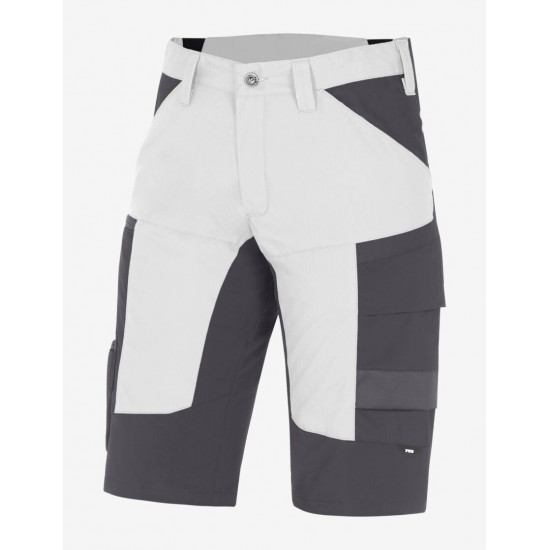 Kim, korte werkbroek, wit-antraciet Kim, korte werkbroek, wit-antraciet