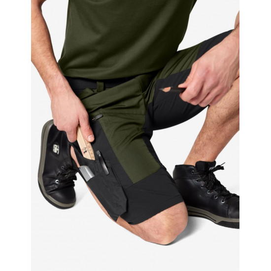 Kim, korte werkbroek, olijf-zwart Kim, korte werkbroek, olijf-zwart