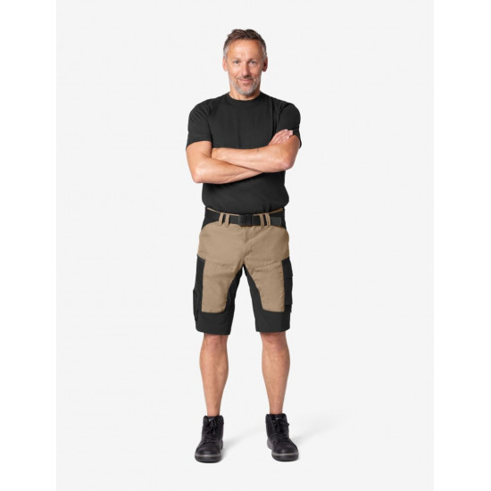 Kim, korte werkbroek, beige-zwart Kim, korte werkbroek, beige-zwart