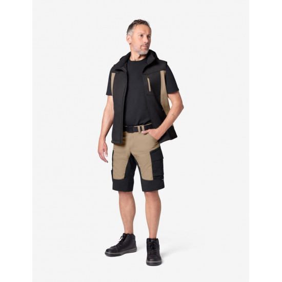 Kim, korte werkbroek, beige-zwart Kim, korte werkbroek, beige-zwart
