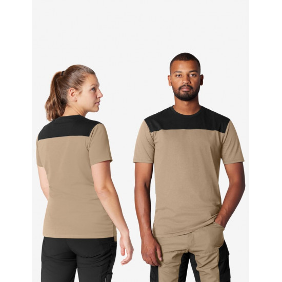 Knut, T-shirt, beige-zwart