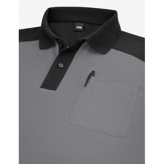 Konrad, poloshirt, grijs-zwart Konrad, poloshirt, grijs-zwart