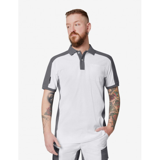 Konrad, poloshirt, wit-antraciet Konrad, poloshirt, wit-antraciet