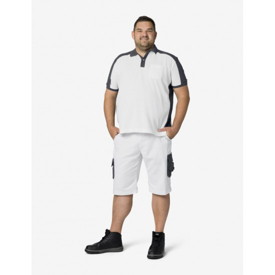 Konrad, poloshirt, wit-antraciet Konrad, poloshirt, wit-antraciet