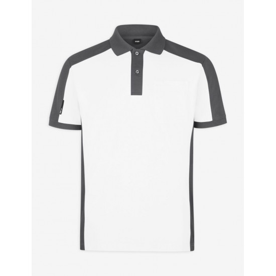 Konrad, poloshirt, wit-antraciet Konrad, poloshirt, wit-antraciet