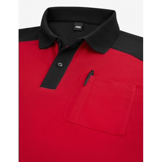 Konrad, poloshirt, rood-zwart Konrad, poloshirt, rood-zwart