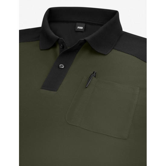 Konrad, poloshirt, olijf-zwart Konrad, poloshirt, olijf-zwart