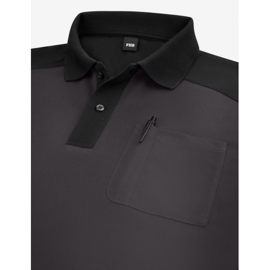Konrad, poloshirt, antraciet-zwart Konrad, poloshirt, antraciet-zwart