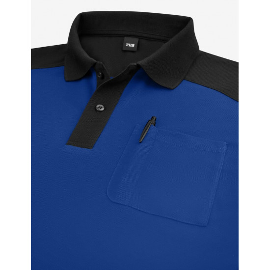 Konrad, poloshirt, korenblauw-zwart Konrad, poloshirt, korenblauw-zwart