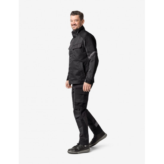 Leo, werkbroek, elastisch, antraciet-zwart