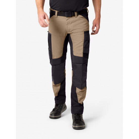 Leo, werkbroek, elastisch, beige-zwart