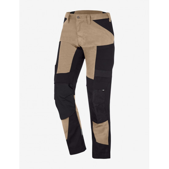 Leo, werkbroek, elastisch, beige-zwart