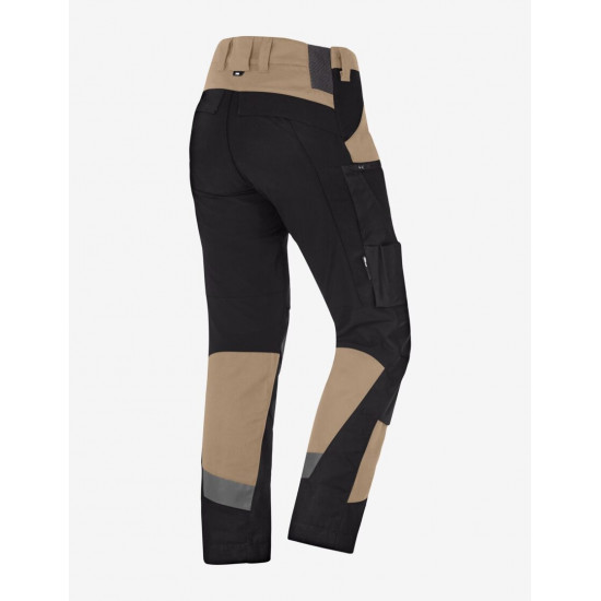 Leo, werkbroek, elastisch, beige-zwart