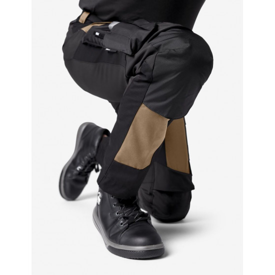 Leo, werkbroek, elastisch, beige-zwart