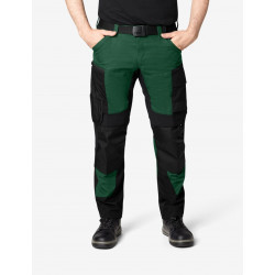 Leo, werkbroek, elastisch, groen-zwart