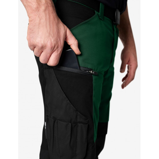 Leo, werkbroek, elastisch, groen-zwart Leo, werkbroek, elastisch, groen-zwart