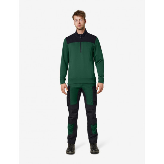Leo, werkbroek, elastisch, groen-zwart Leo, werkbroek, elastisch, groen-zwart