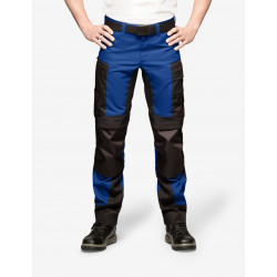 Leo, werkbroek, elastisch, korenblauw-zwart