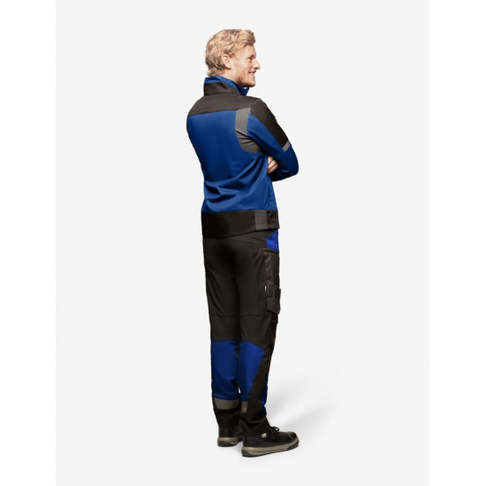 Leo, werkbroek, elastisch, korenblauw-zwart