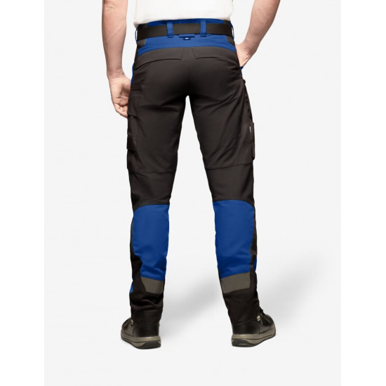 Leo, werkbroek, elastisch, korenblauw-zwart
